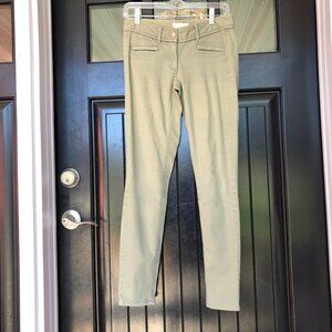 Ann Taylor LOFT Marisa fit sage green skinny jeans, size 00